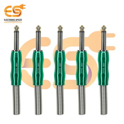 6.35mm TRS Metal 1/4 Inch Audio Plug Male Connector with Spring Pack of 5